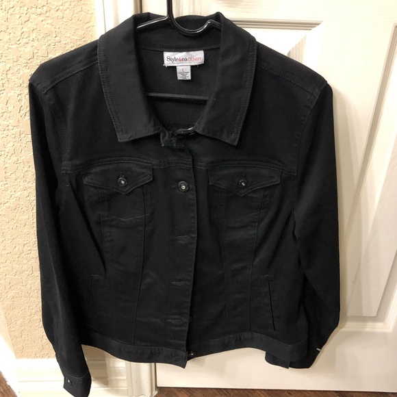 Style Co Black Denim Jacket Large 